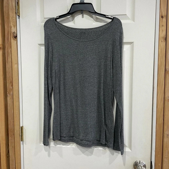 Apt 9 Essentials Long Sleeve T-shirt Size Large Heathered Grey - Picture 1 of 5